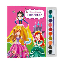 Cargar imagen en el visor de la galería, Princesas, Libro con Acuarelas + Pincel
